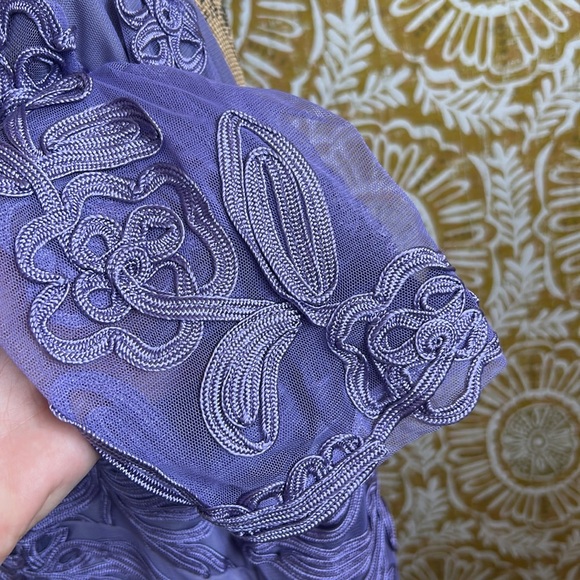 JS Collections Soutache Boatneck Bell Sleeve Cocktail Dress in Royal Sky Sz 22W - Picture 3 of 12